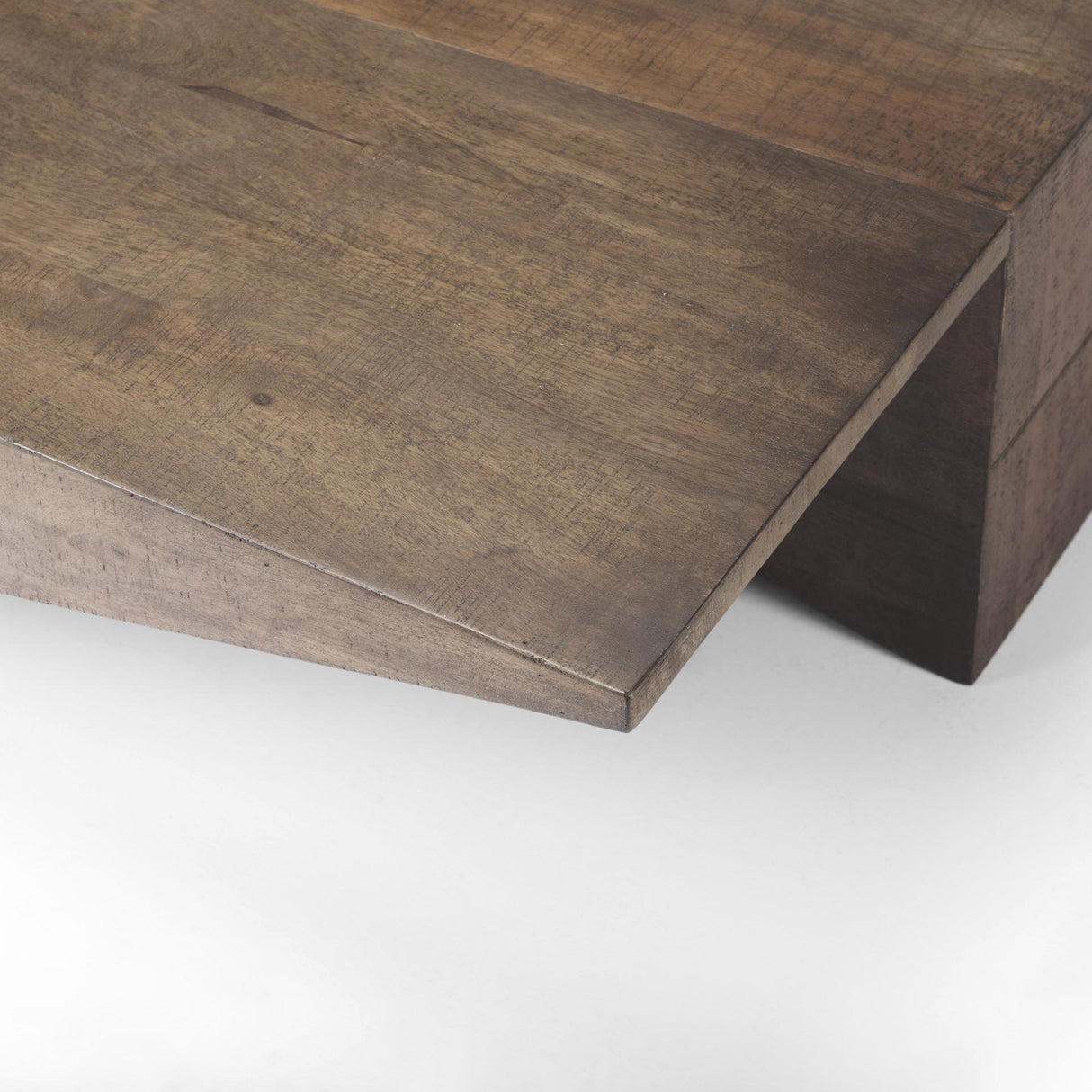 Mercana West 55L x 32W x 14H Medium Brown Wooden Angled Coffee Table