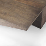 Mercana West 55L x 32W x 14H Medium Brown Wooden Angled Coffee Table
