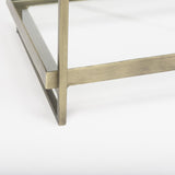 Mercana Trey 72.0L x 16.0W x 30.0H Gold Metal W/Glass Console Table