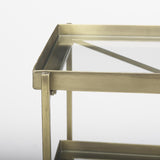 Mercana Trey 72.0L x 16.0W x 30.0H Gold Metal W/Glass Console Table