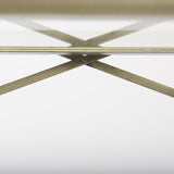 Mercana Trey 72.0L x 16.0W x 30.0H Gold Metal W/Glass Console Table