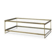 Mercana Trey 56.0L x 32.0W x 17.0H Gold Metal W/Glass Coffee table