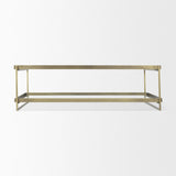 Mercana Trey 56.0L x 32.0W x 17.0H Gold Metal W/Glass Coffee table