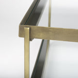 Mercana Trey 56.0L x 32.0W x 17.0H Gold Metal W/Glass Coffee table
