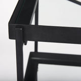 Mercana Trey 72.0"L x 16.0"W x 30.0"H Black Metal W/Glass Console Table