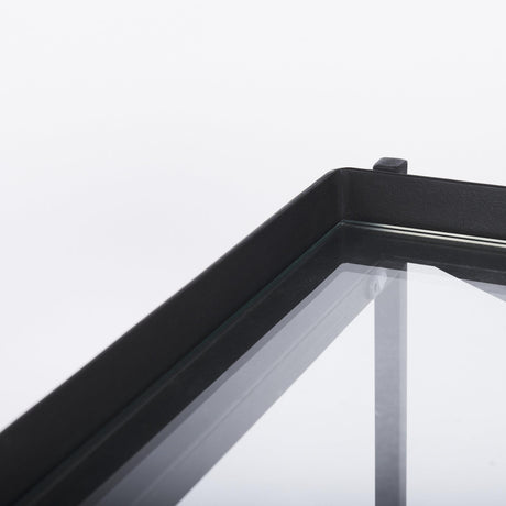 Mercana Trey 72.0"L x 16.0"W x 30.0"H Black Metal W/Glass Console Table