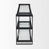 Mercana Trey 72.0"L x 16.0"W x 30.0"H Black Metal W/Glass Console Table