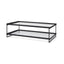 Mercana Trey 56"L x 32"W x 17"H Black Metal W/Glass Coffee Table