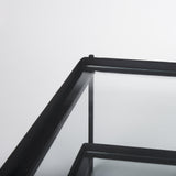 Mercana Trey 56"L x 32"W x 17"H Black Metal W/Glass Coffee Table