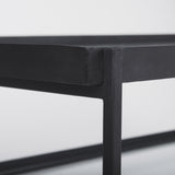 Mercana Trey 56"L x 32"W x 17"H Black Metal W/Glass Coffee Table