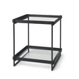 Mercana Trey Black Metal W/Glass Accent Table
