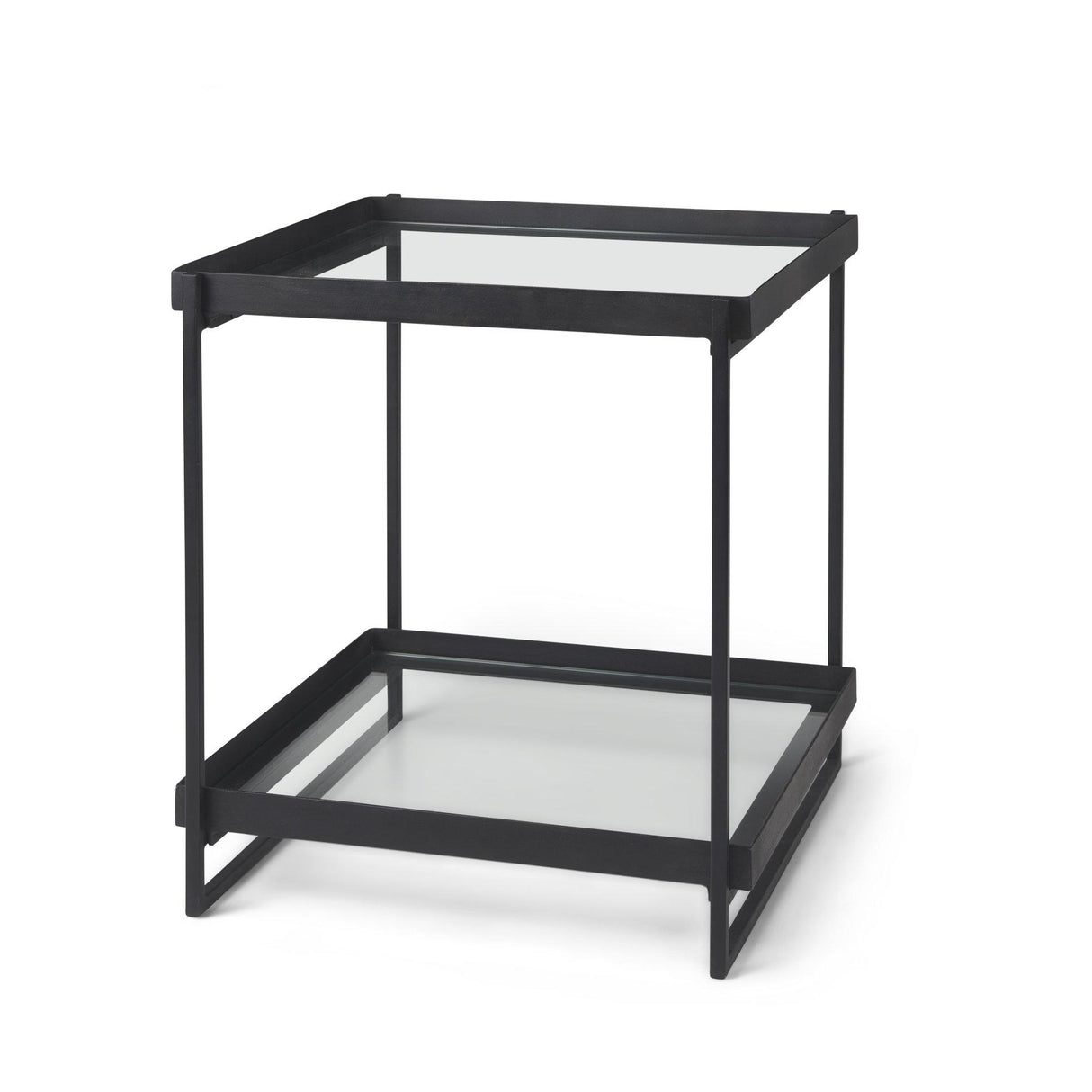 Mercana Trey Black Metal W/Glass Accent Table