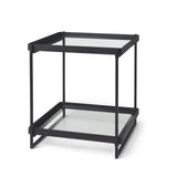 Mercana Trey Black Metal W/Glass Accent Table