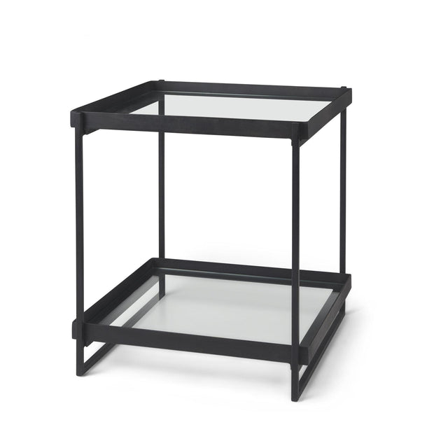 Mercana Trey Black Metal W/Glass Accent Table