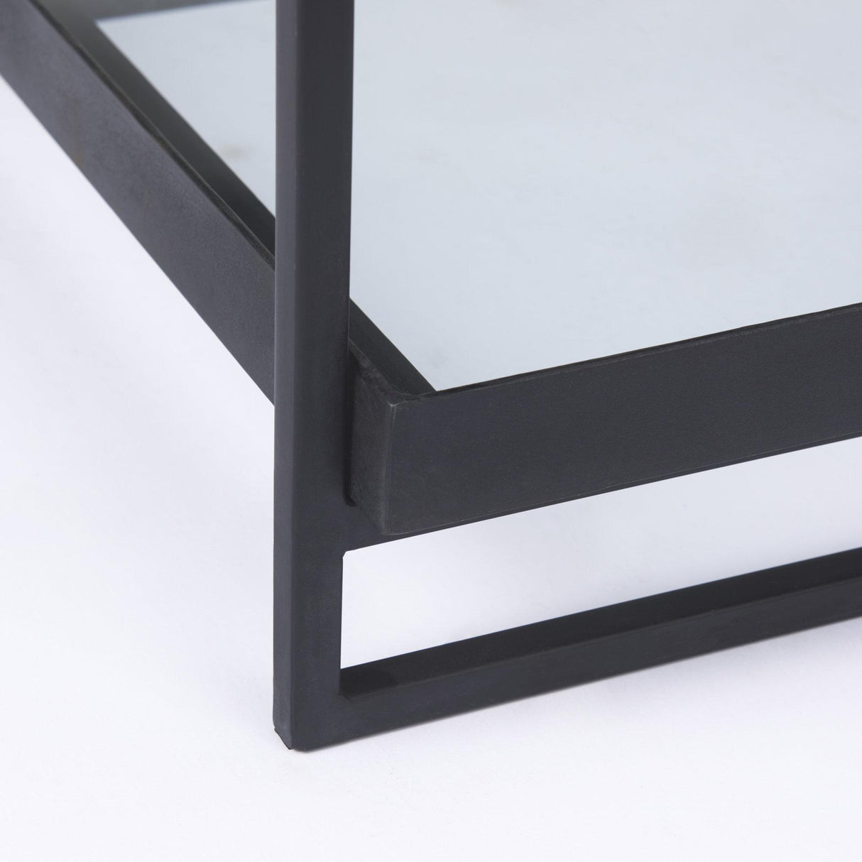 Mercana Trey Black Metal W/Glass Accent Table