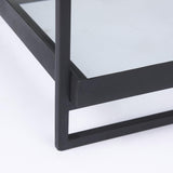 Mercana Trey Black Metal W/Glass Accent Table