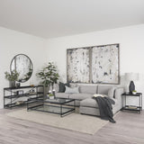 Mercana Trey Black Metal W/Glass Accent Table