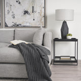 Mercana Trey Black Metal W/Glass Accent Table