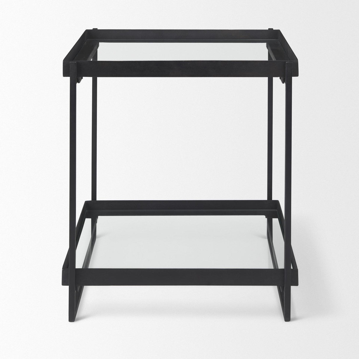 Mercana Trey Black Metal W/Glass Accent Table