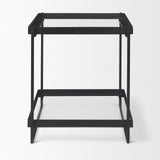 Mercana Trey Black Metal W/Glass Accent Table