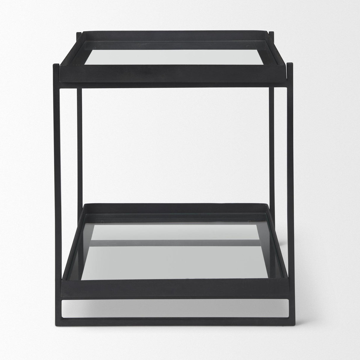 Mercana Trey Black Metal W/Glass Accent Table