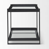 Mercana Trey Black Metal W/Glass Accent Table