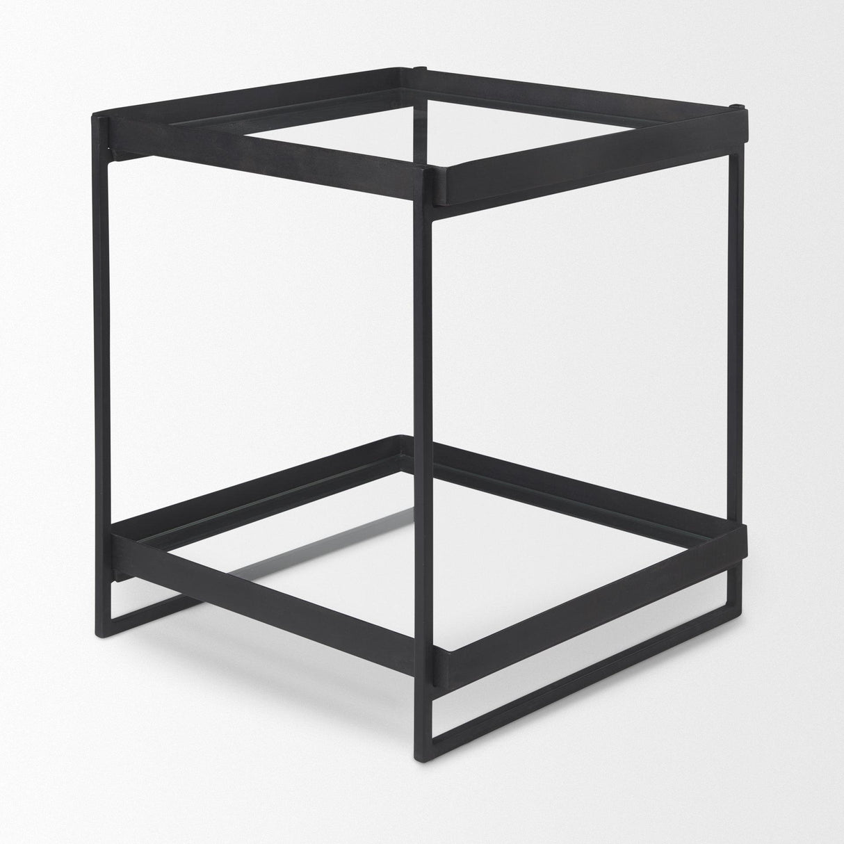 Mercana Trey Black Metal W/Glass Accent Table