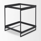 Mercana Trey Black Metal W/Glass Accent Table