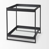 Mercana Trey Black Metal W/Glass Accent Table
