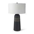 Mercana Javier 18.0L x 18.0W x 30.75H Black Base W/Cream Fabric Shade Table Lamp