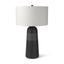 Mercana Javier 18.0L x 18.0W x 30.75H Black Base W/Cream Fabric Shade Table Lamp