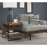 Mercana Javier 18.0L x 18.0W x 30.75H Black Base W/Cream Fabric Shade Table Lamp