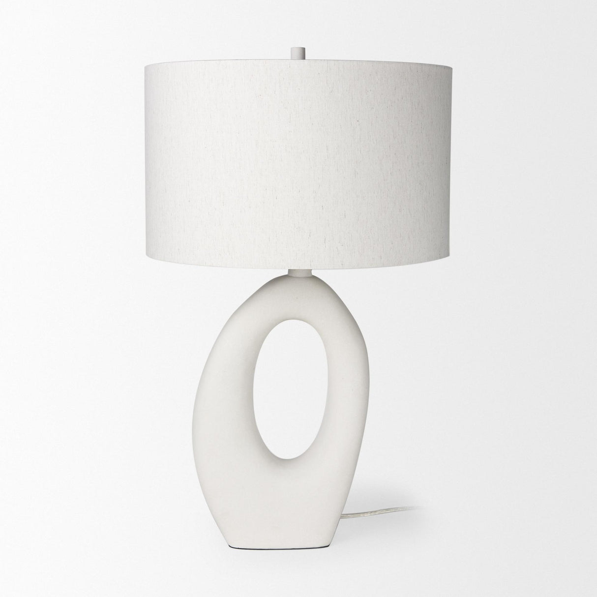 Mercana Tao 20.0L x 20.0W x 33.0H Cream Base W/White Shade Table Lamp