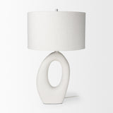 Mercana Tao 20.0L x 20.0W x 33.0H Cream Base W/White Shade Table Lamp
