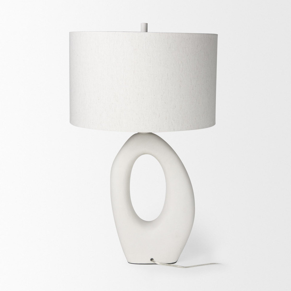 Mercana Tao 20.0L x 20.0W x 33.0H Cream Base W/White Shade Table Lamp