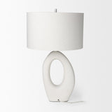 Mercana Tao 20.0L x 20.0W x 33.0H Cream Base W/White Shade Table Lamp