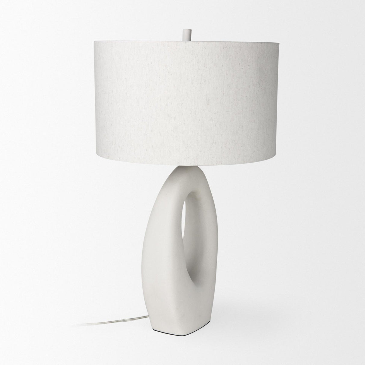 Mercana Tao 20.0L x 20.0W x 33.0H Cream Base W/White Shade Table Lamp