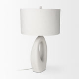 Mercana Tao 20.0L x 20.0W x 33.0H Cream Base W/White Shade Table Lamp