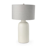 Mercana Cato 20.0L x 20.0W x 33.5H Cream Base W/White Shade Table Lamp