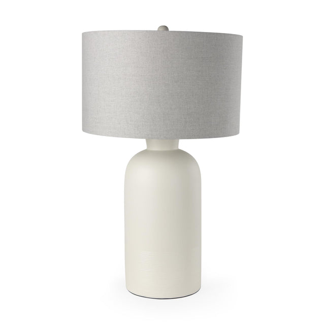 Mercana Cato 20.0L x 20.0W x 33.5H Cream Base W/White Shade Table Lamp