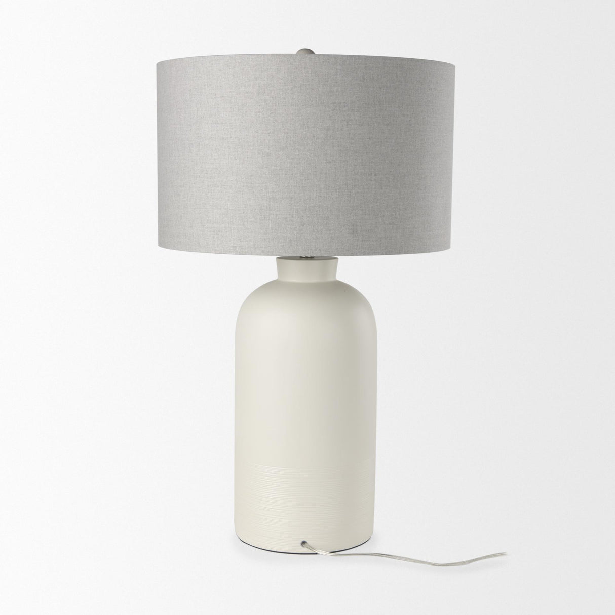 Mercana Cato 20.0L x 20.0W x 33.5H Cream Base W/White Shade Table Lamp