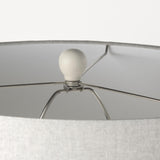 Mercana Cato 20.0L x 20.0W x 33.5H Cream Base W/White Shade Table Lamp