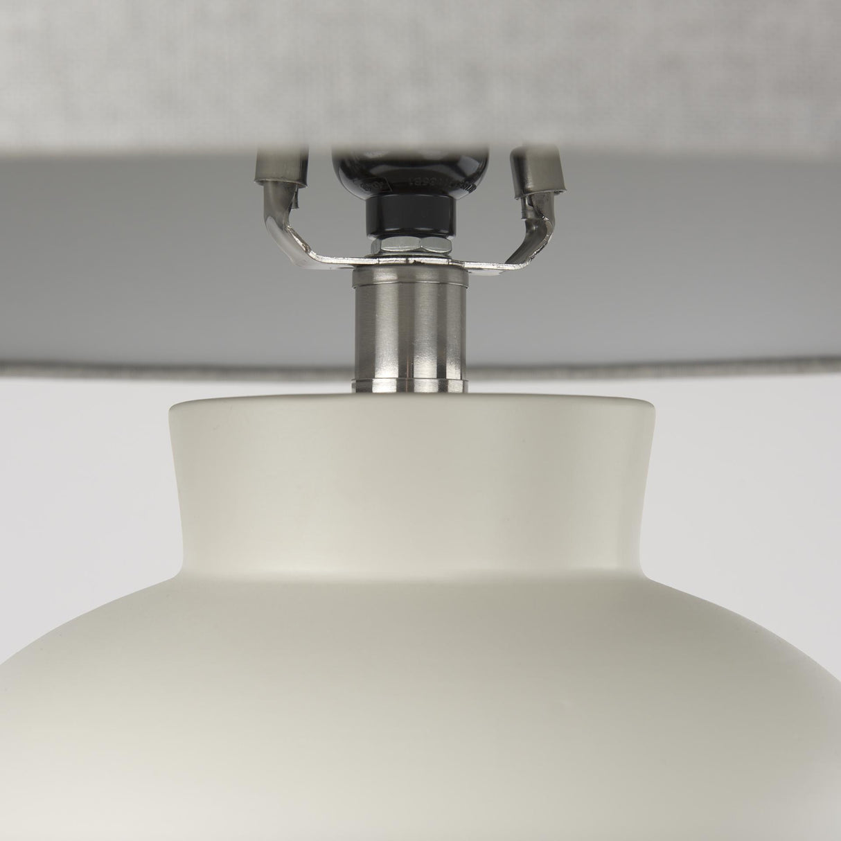 Mercana Cato 20.0L x 20.0W x 33.5H Cream Base W/White Shade Table Lamp