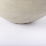 Mercana Amos 18.5L x 18.5W x 24.4H White and Dark Beige Color Blocked Ceramic Floor Vase