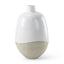Mercana Amos 20.5L x 20.5W x 31.9H White and Dark Beige Color Blocked Ceramic Floor Vase