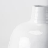 Mercana Amos 20.5L x 20.5W x 31.9H White and Dark Beige Color Blocked Ceramic Floor Vase