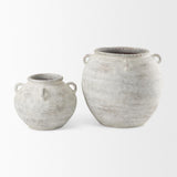Mercana Misha 25.2L x 25.2W x 22.4H Cream Ceramic Floor Vase