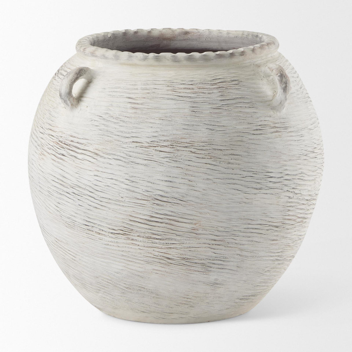 Mercana Misha 25.2L x 25.2W x 22.4H Cream Ceramic Floor Vase