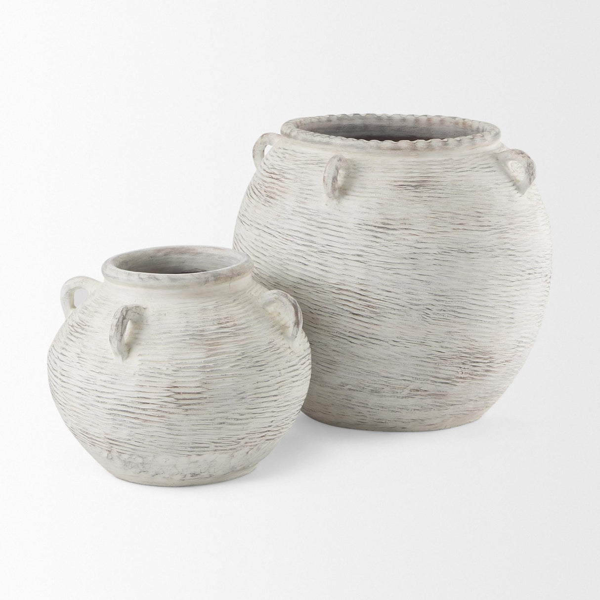 Mercana Misha 25.2L x 25.2W x 22.4H Cream Ceramic Floor Vase