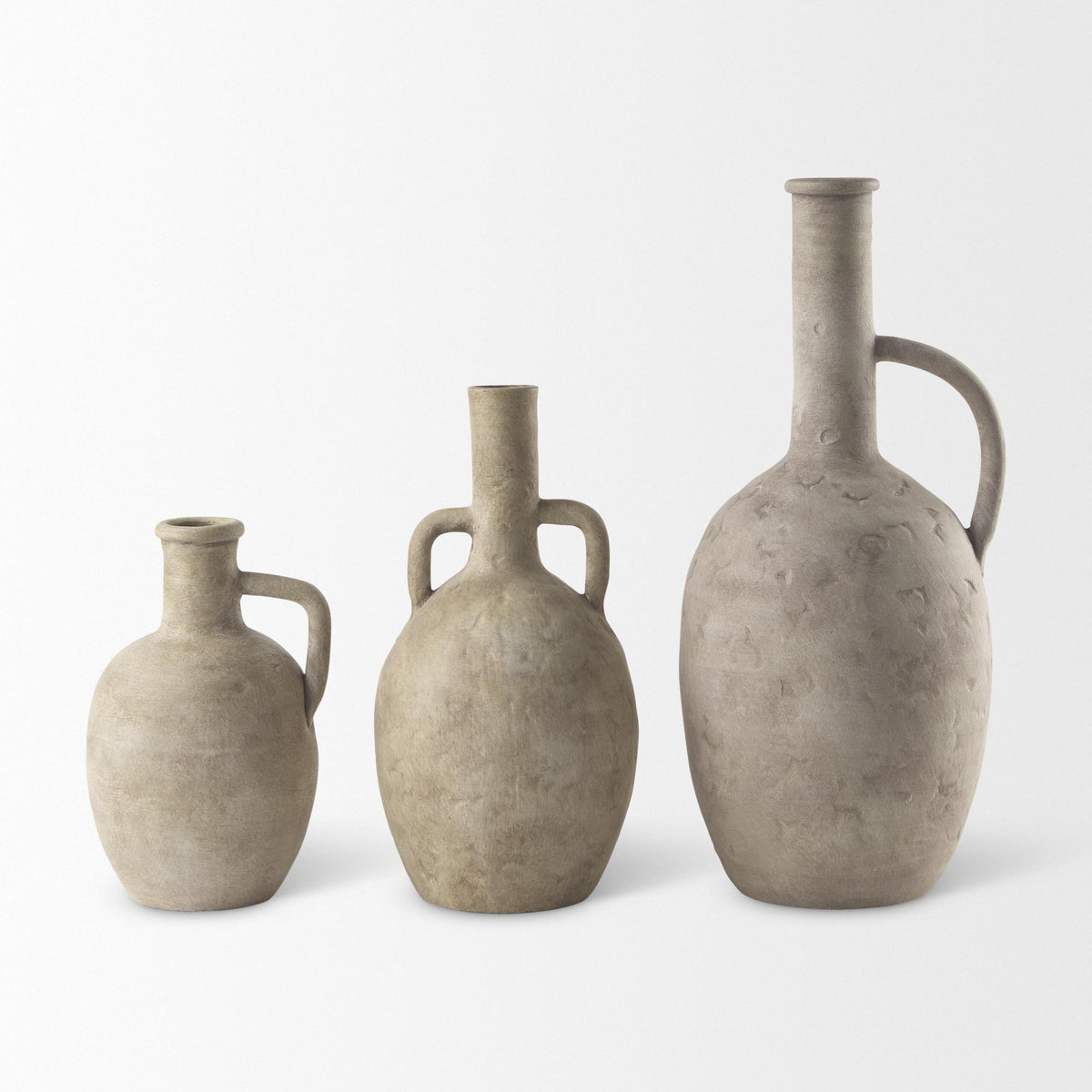 Mercana Zenni 6.1L x 6.1W x 12.0H Warm Beige Ceramic Vase